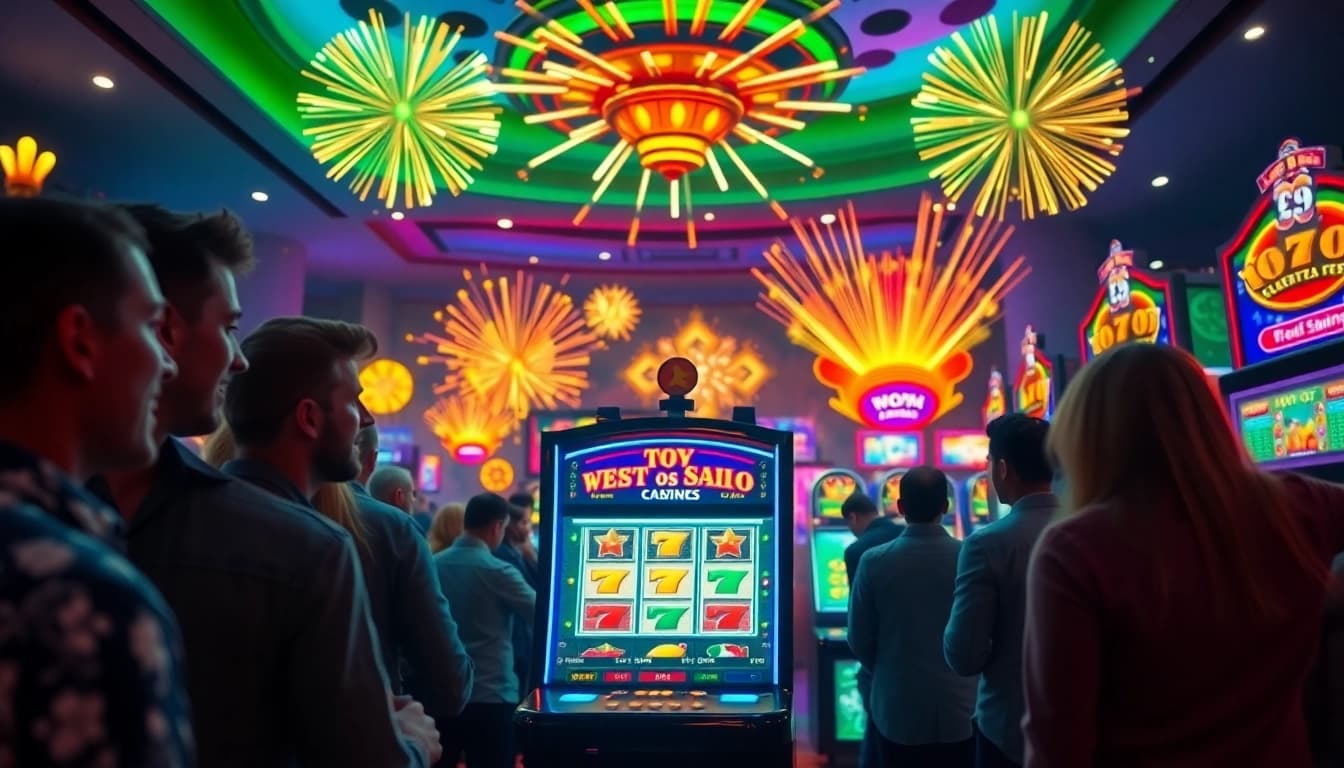 Menangkan hadiah besar saat bermain toto slot online dengan mesin slot berkilauan dan suasana ceria.
