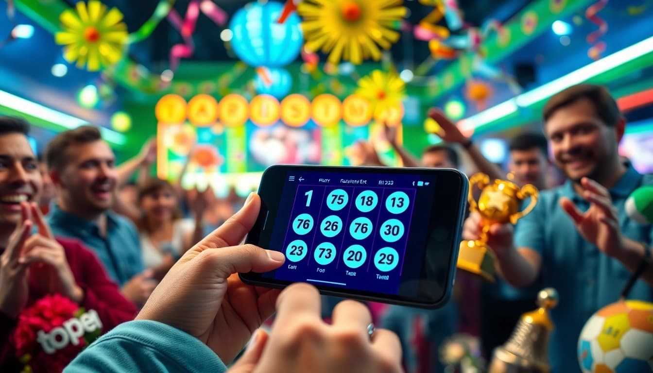 Menang togel online dengan antarmuka bermain yang berwarna-warni dan pemain yang antusias.