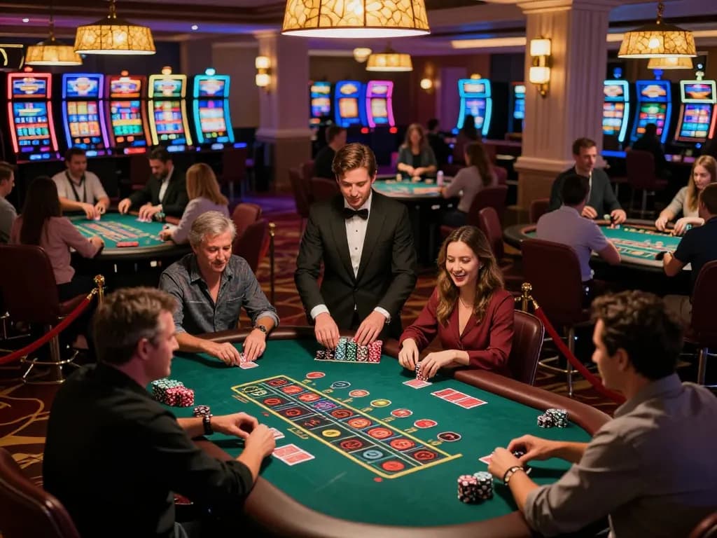 Players enjoying a lively blackjack game at bet88com, showcasing an exciting casino atmosphere