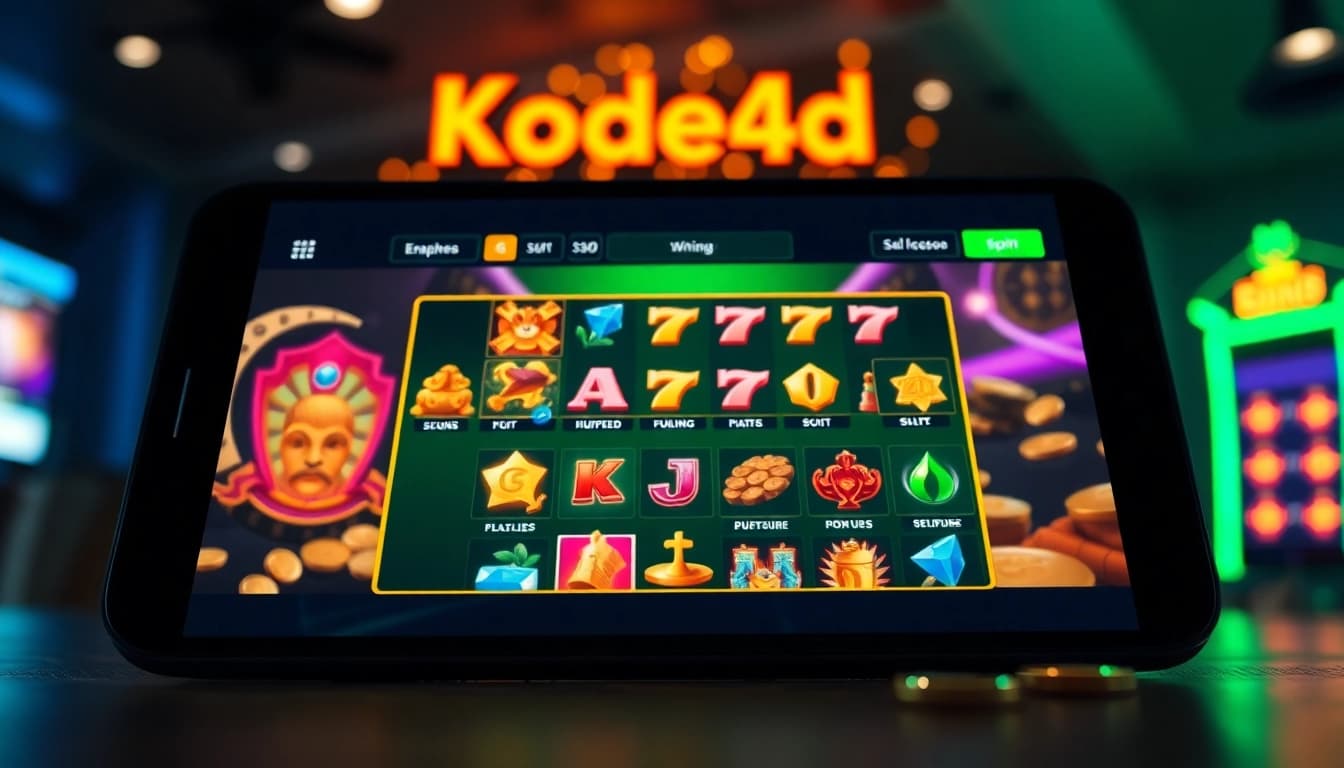 Kode4d online slot gaming experience with interactive interface and vibrant colors