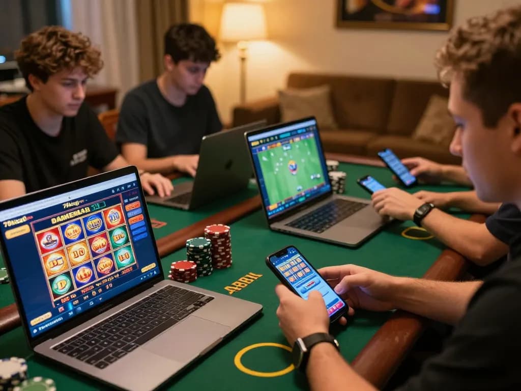 Players engaging with the 79kingvnc online casino platform on their devices, showcasing various games.