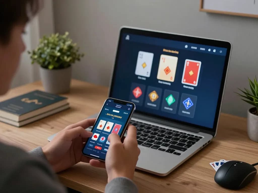 LOTO188 mobile betting setup with a player engaged and strategic decisions in a modern home