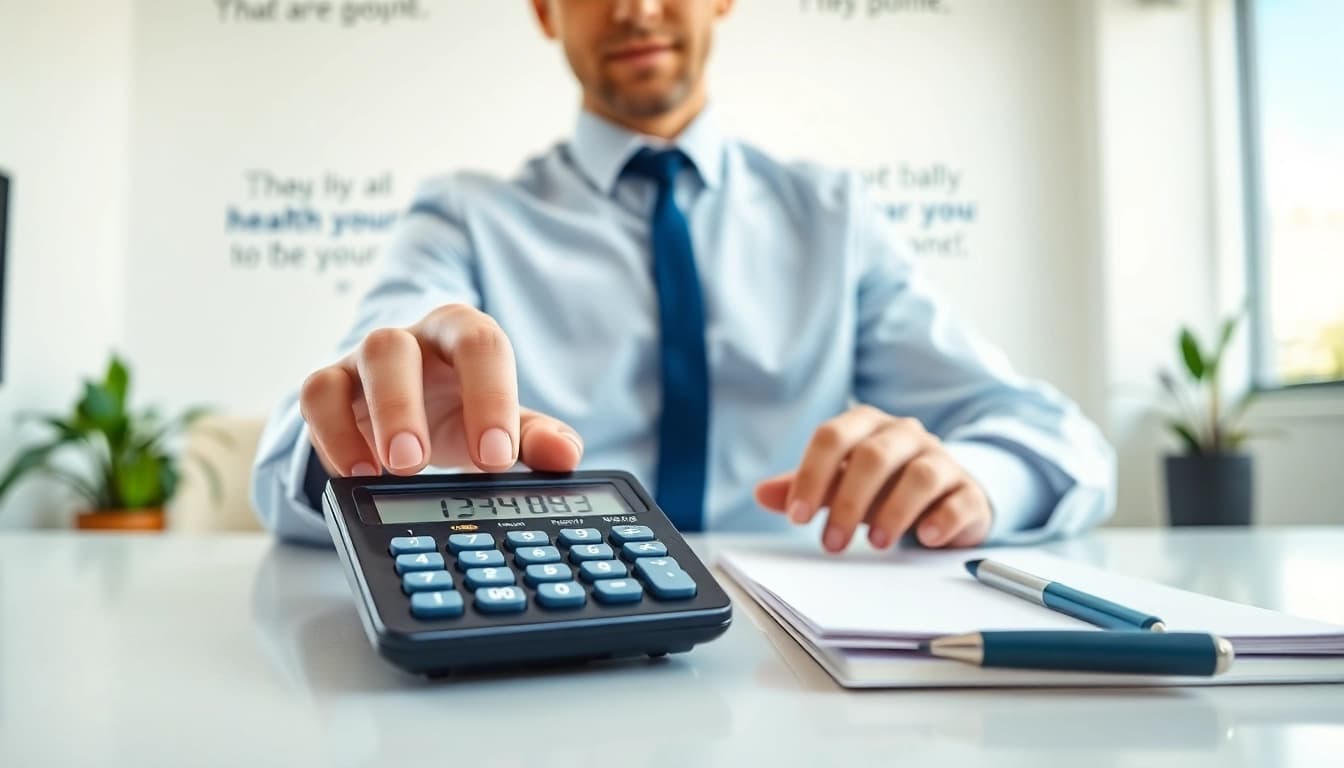 Calculate your Total Daily Energy Expenditure with the tdee calculator in a bright office setting.