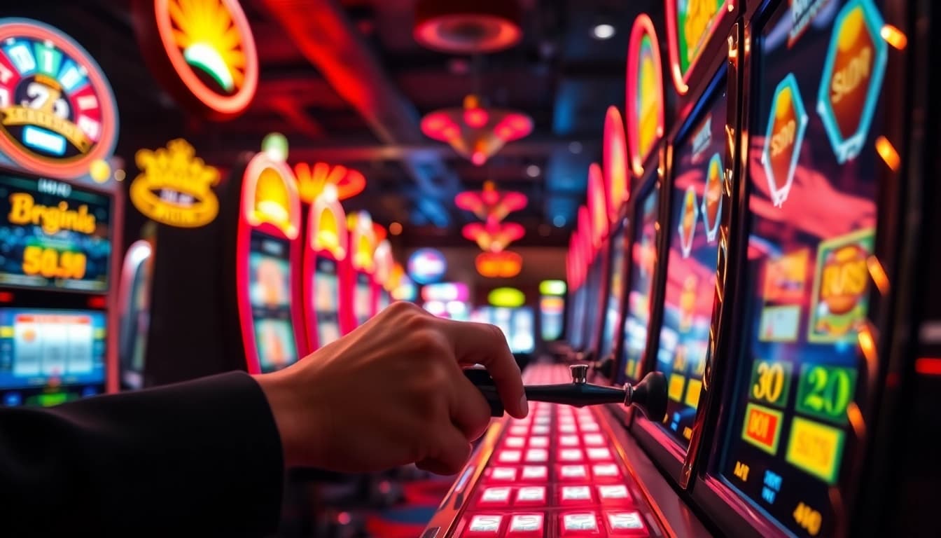 Menangkan di apk slot dengan mesin slot berwarna-warni dan pemain bersemangat.
