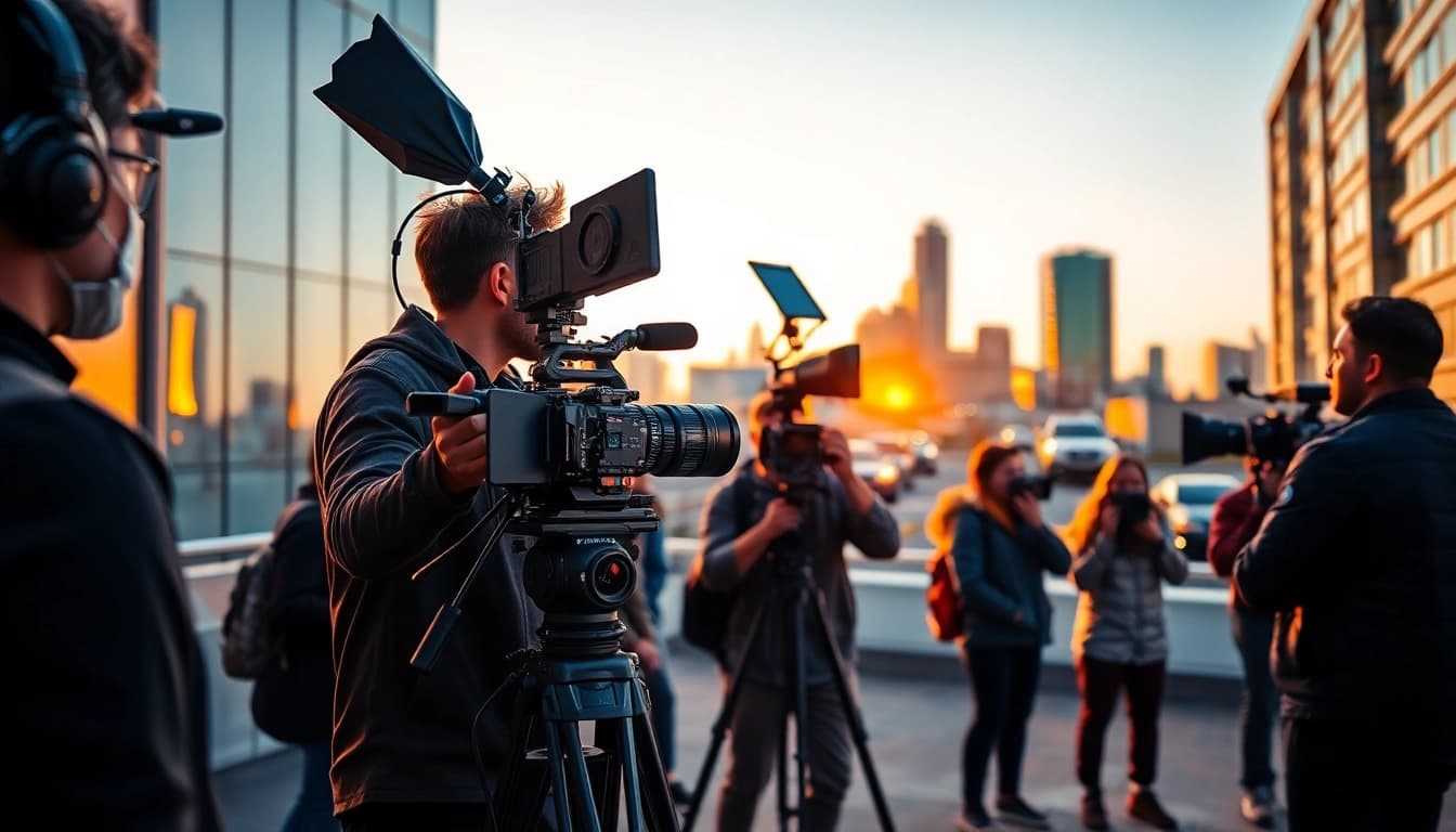 Capturing a behind-the-scenes moment at a Video Production Company Phoenix with professional crew and equipment.