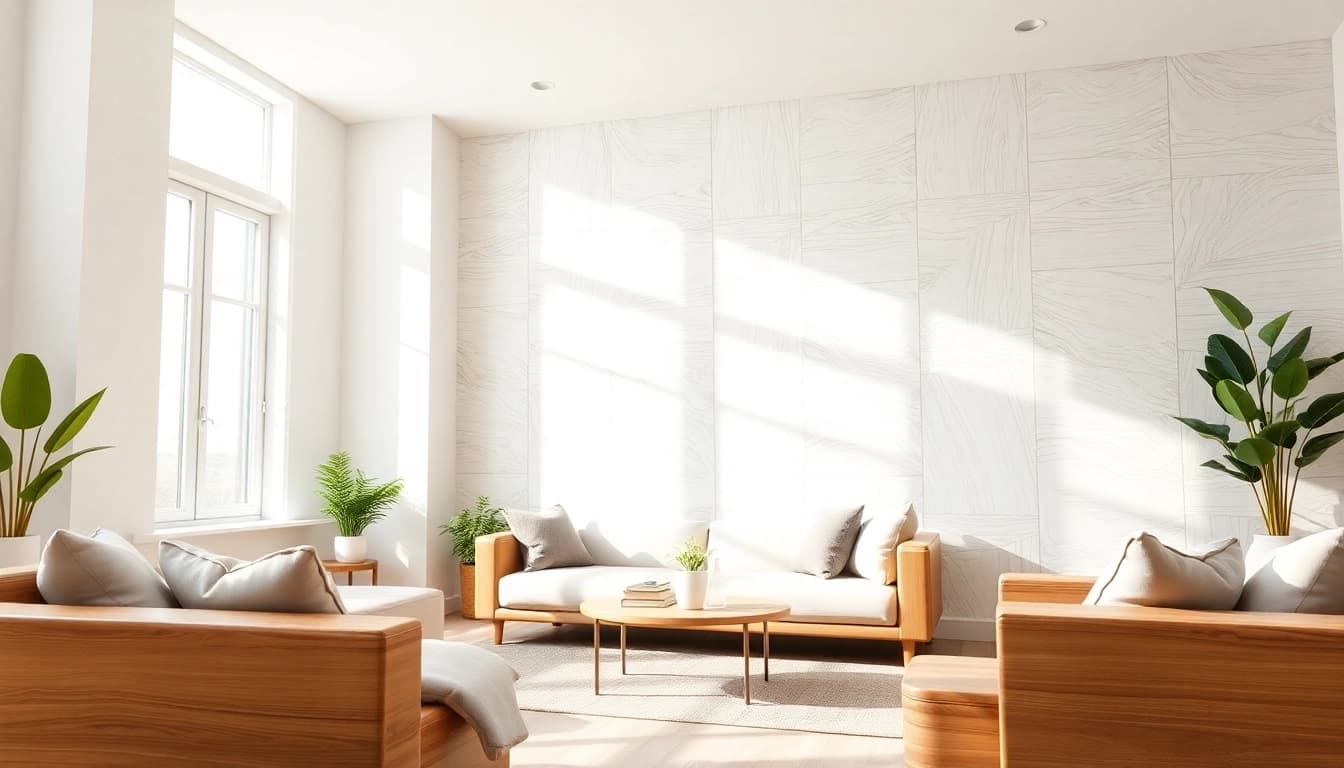 Enhance your space with stylish peel and stick wall panels in a cozy living room setting.