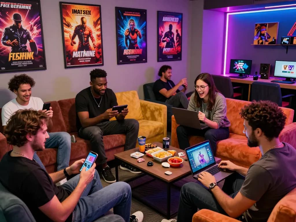 Players enjoying free sex games in a vibrant gaming lounge.