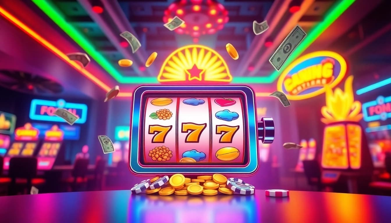 Agen toto terbaik slot pada mesin slot digital yang menarik perhatian dengan simbol kemenangan.