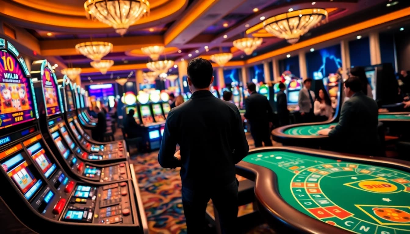 Engaging atmosphere in a Non gamstop casino Uk featuring players enjoying various gaming options.