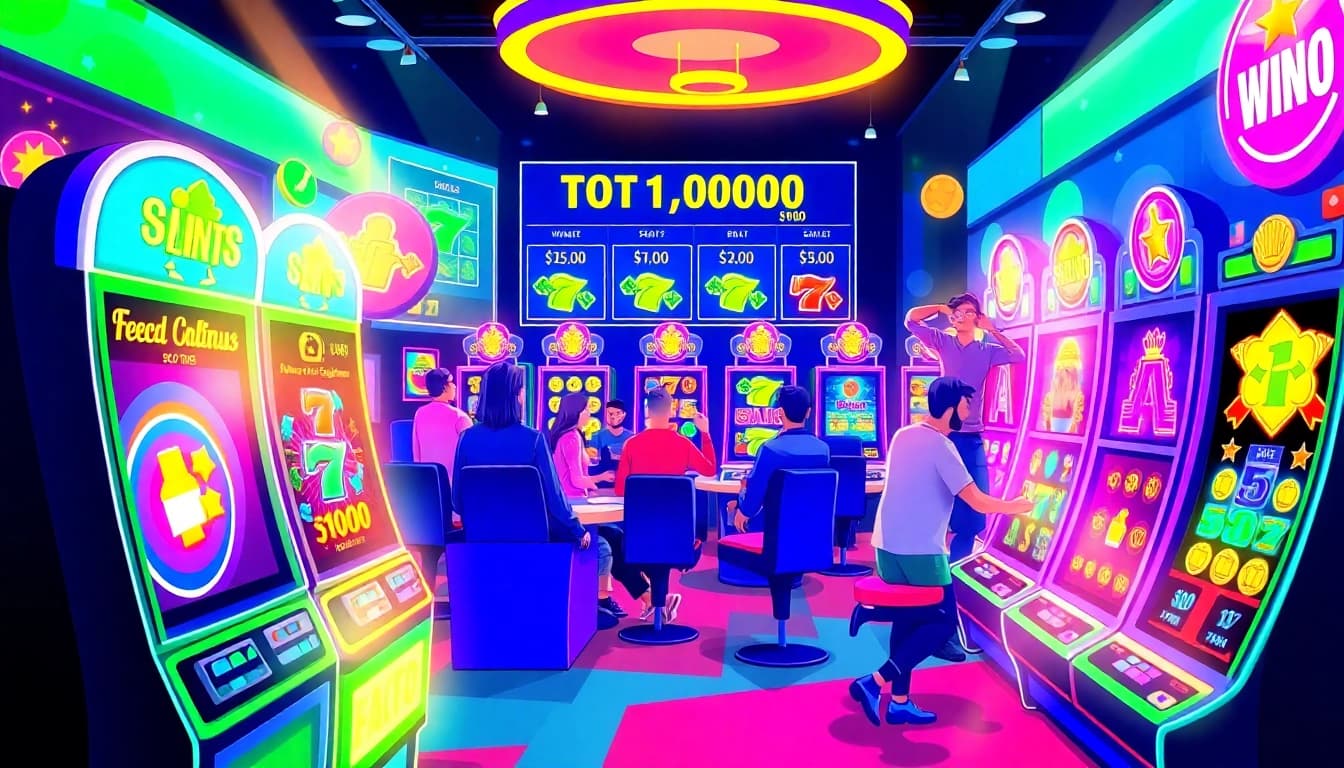 Menangkan pengalaman menarik bermain toto slot online dengan slot machines berwarna cerah.
