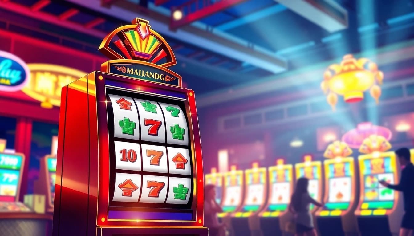 Mainkan slot mahjong dengan mesin slot yang menarik dan simbol mahjong berwarna-warni.