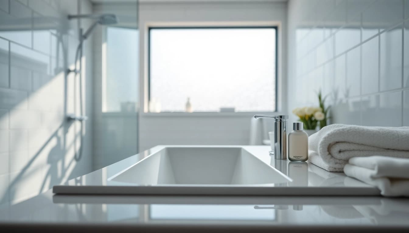 Erleben Sie die sonni Duschkabine in einer eleganten Badezimmerumgebung mit modernem Design.