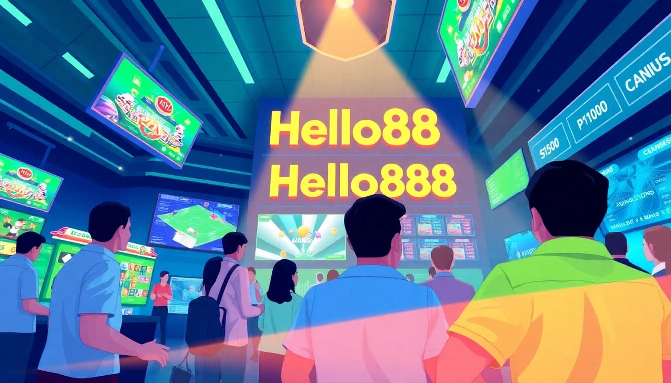 Experience the excitement of online betting with Hello88, showcasing vibrant digital games and a lively atmosphere.