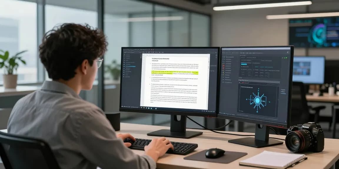 Detect fake receipt using advanced AI technology in a modern workspace