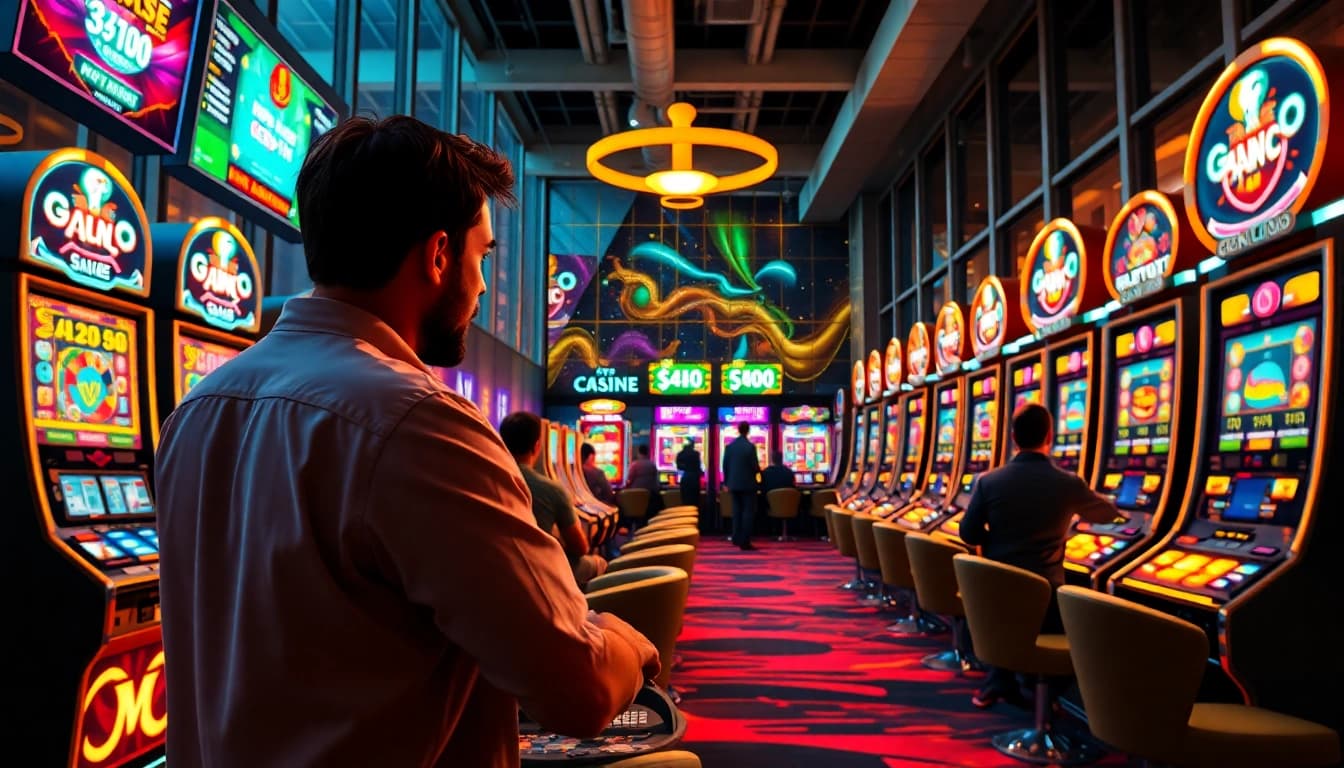 Temukan slot depo 5000 dengan suasana kasino modern yang cerah dan energik.