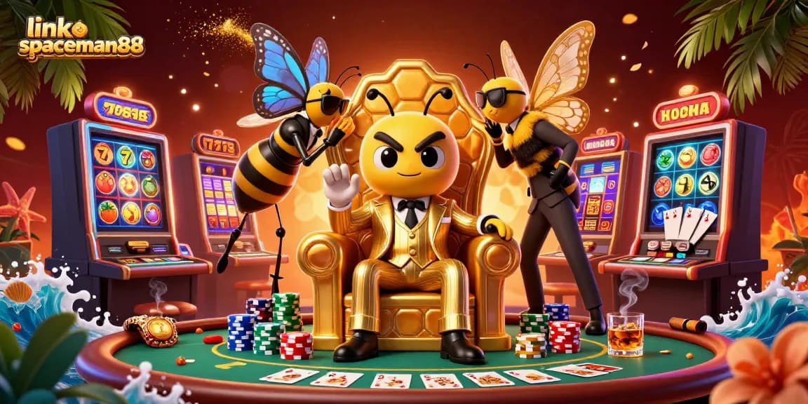 Engage players with the dynamic atmosphere of link spaceman88 featuring a cartoon casino scene.