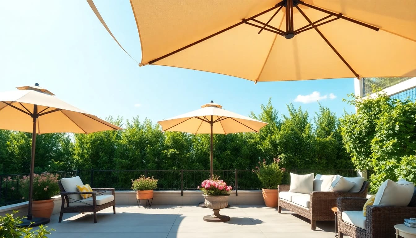 Enhance your outdoor living with elegant Outdoor Shades in a serene patio setup.