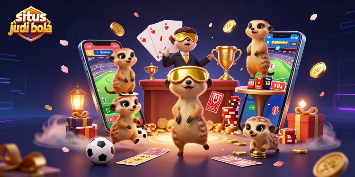 Experience action with situs judi bola, where meerkats engage in vibrant sports betting excitement.