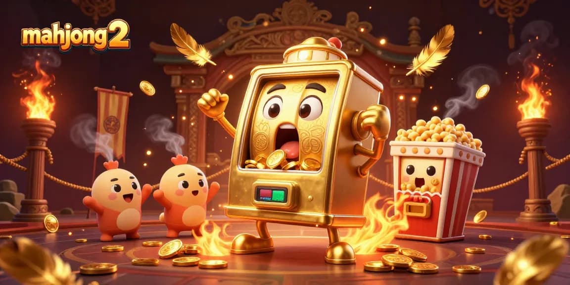 Experience the excitement of mahjong 2 as golden slot machines win jackpots in this vibrant casino scene.