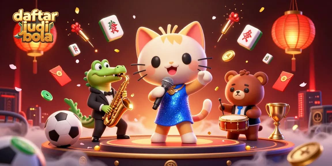 Engage in daftar judi bola with dynamic sports betting action featuring lively cartoon characters.