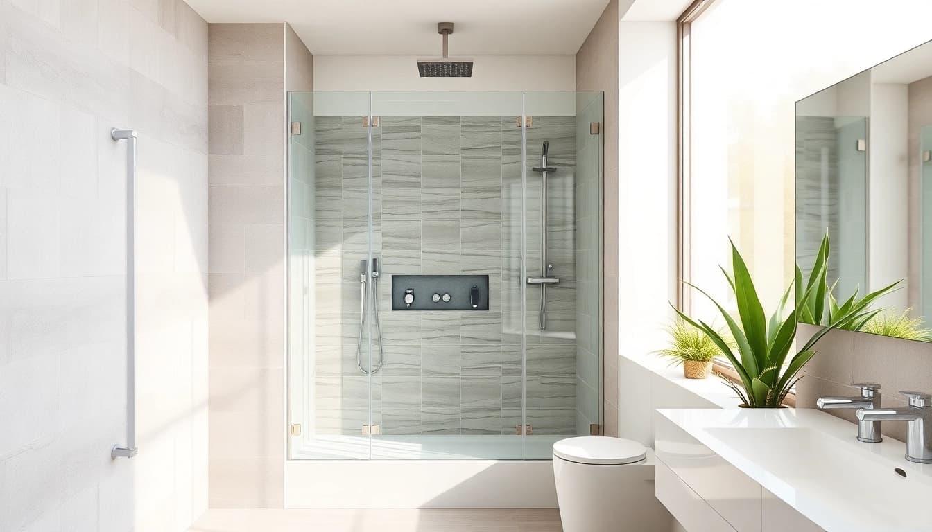 Installer une paroi de douche élégante dans une salle de bain moderne.