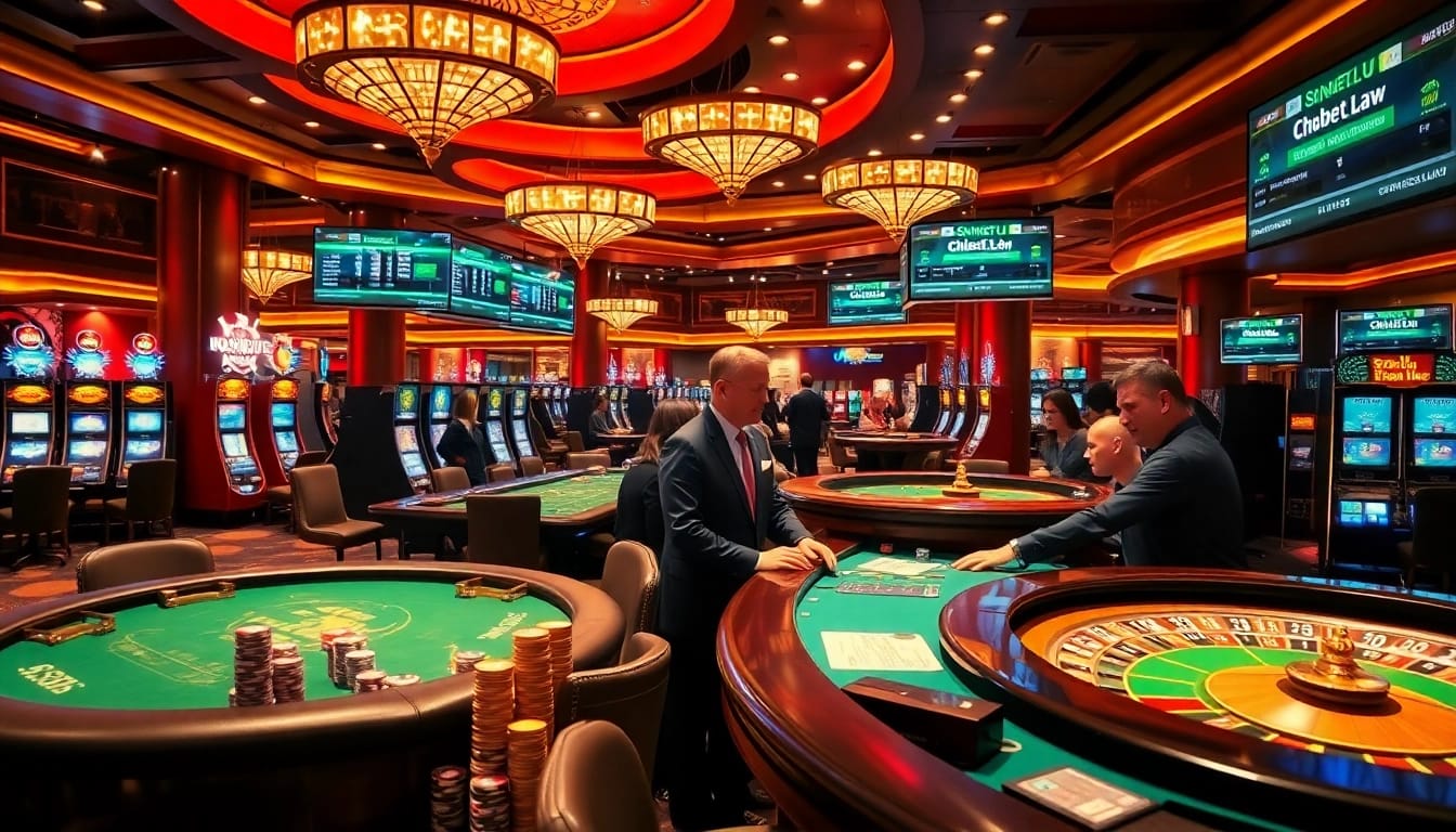 Experience thrilling gameplay at https://shbet.law/ with vibrant casino lights and professional dealers.