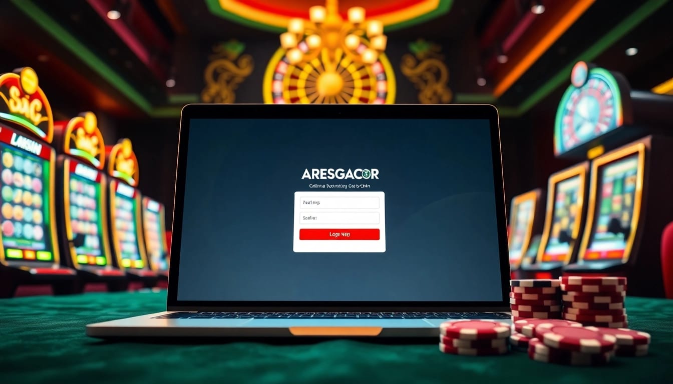 Experience thrilling online gambling with ARESGACOR login at an exciting casino interface.