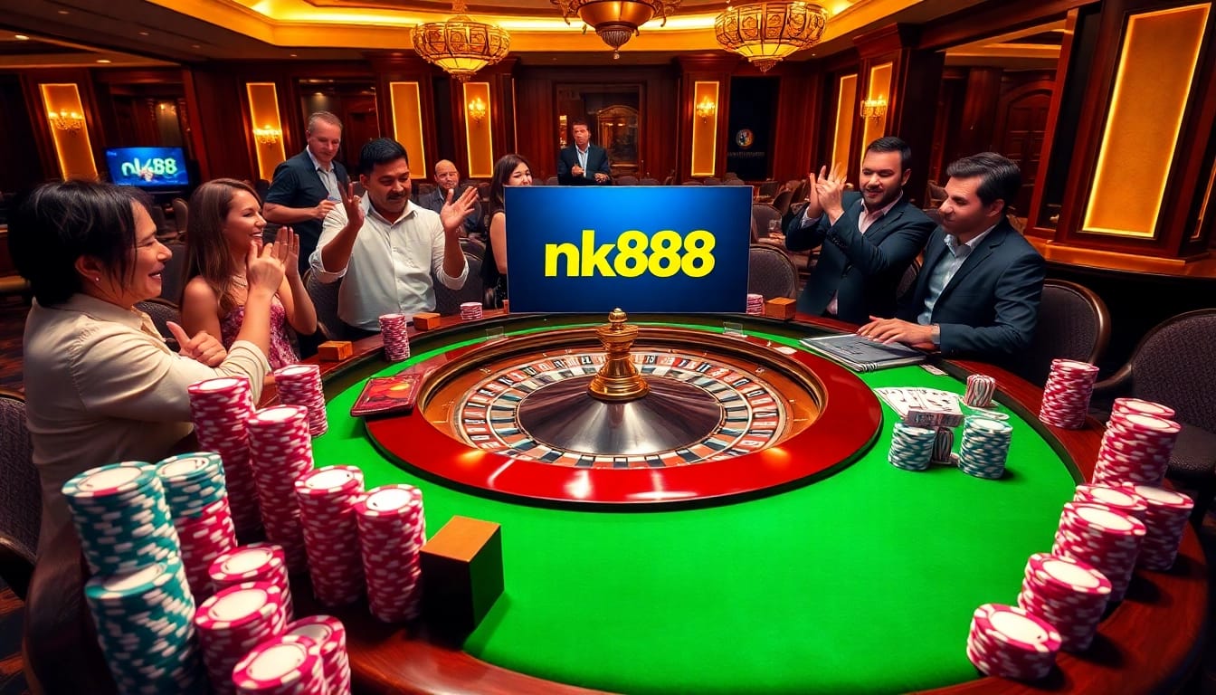 Experience the thrill of nk88 at an elegant casino table filled with excitement and strategy.
