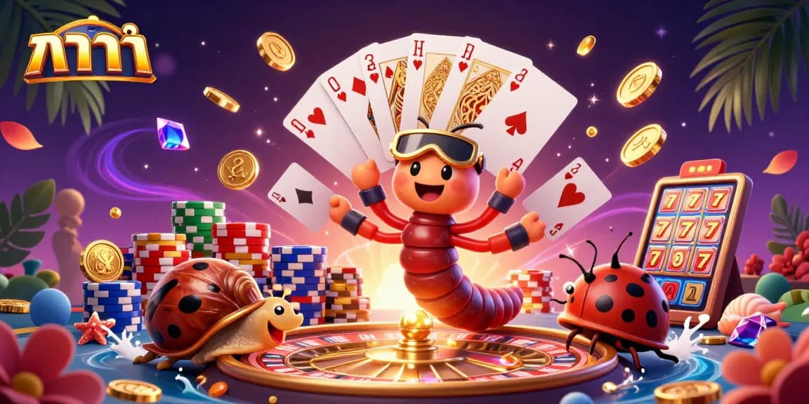 Experience the excitement of บาคาร่า with a lively dealer and vibrant casino elements.