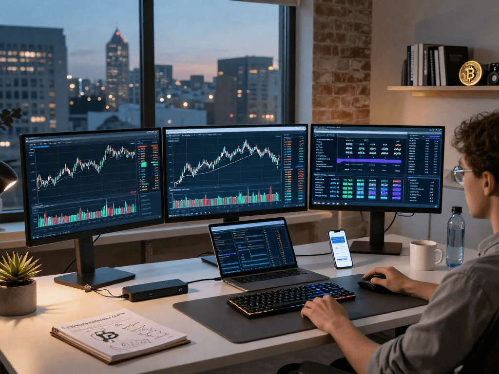 MetaTrader 5 官网提供专业交易环境,展示加密货币图表和安全数字钱包。