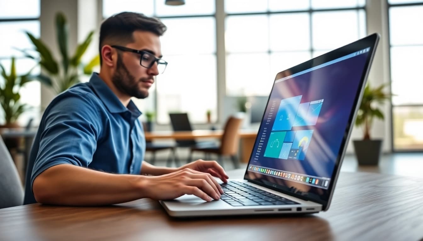 Utilizing Virtual Desktop Infrastructure (VDI) for seamless remote access in a modern workspace.