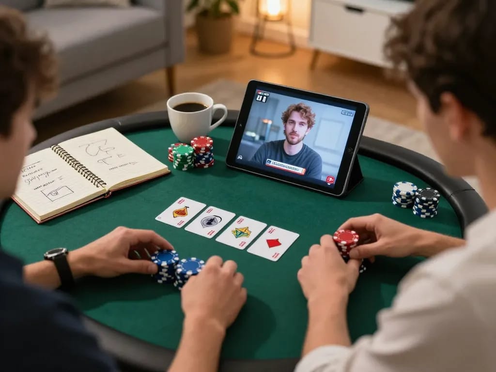 Engage with server thailand for a winning poker game through your device in a cozy home setting.