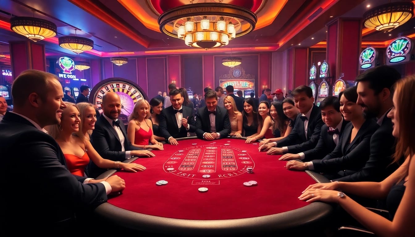 Experience the thrill of gambling with excitement at King Arthur Café's menu, featuring vibrant casino visuals.