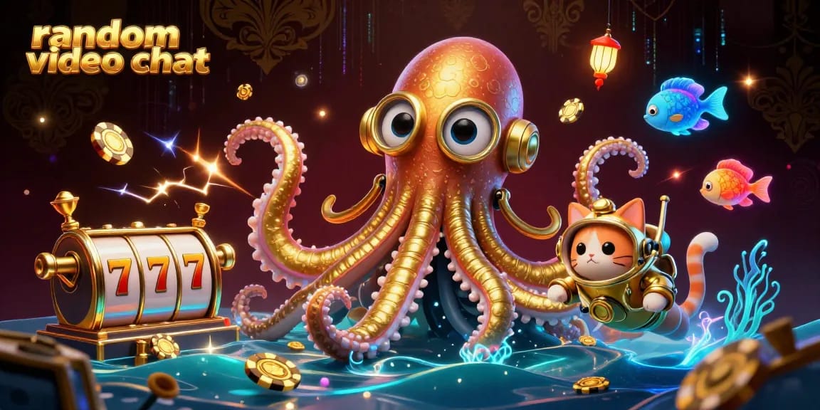 Engage in random video chat and win thrilling prizes in a vibrant casino-themed scene.