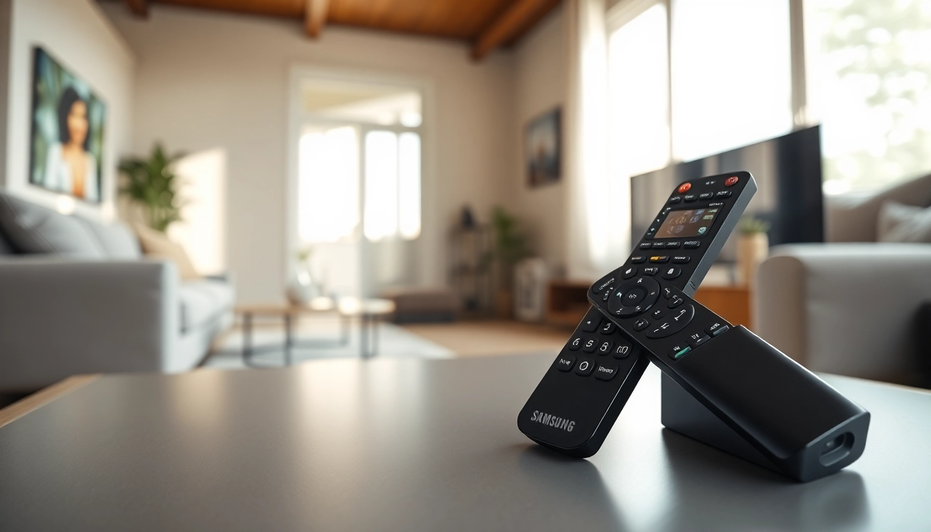 Samsung Fernbedienung RU7172U in a stylish living room, enhancing your TV experience.