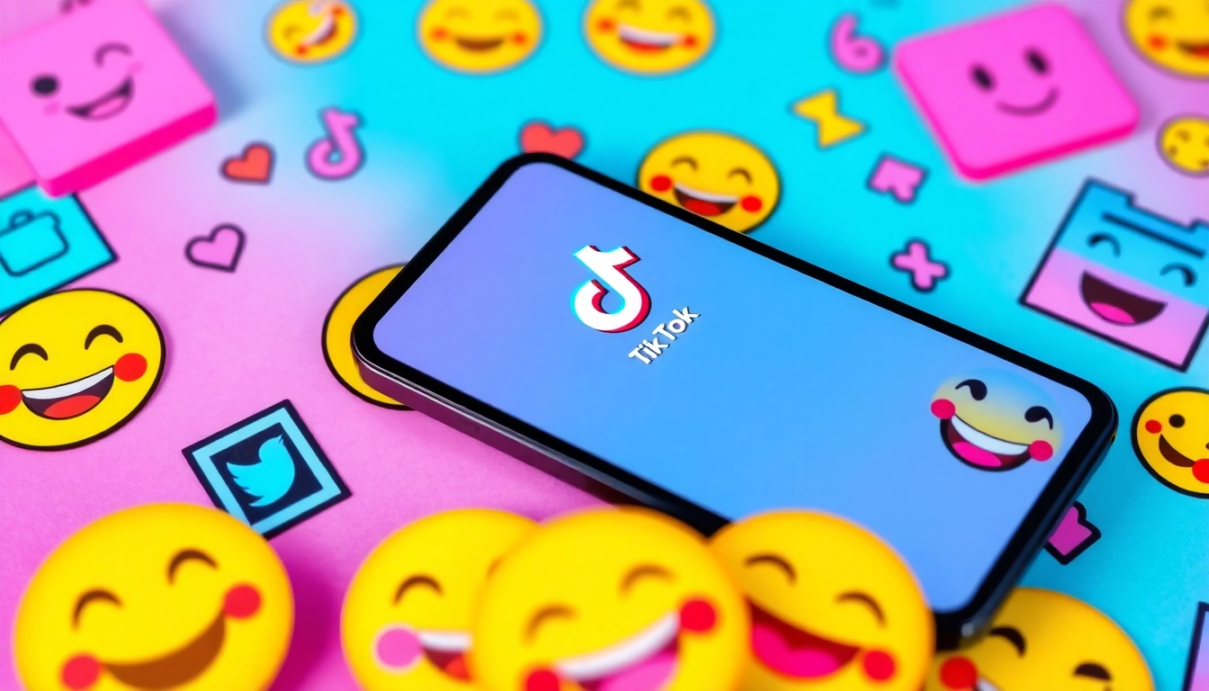 Engaging TikTok emojis displayed in a colorful setting, enhancing social media interactions.