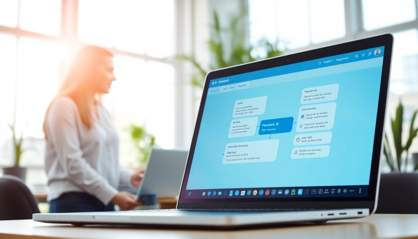 Engage with an enterprise assistant seamlessly integrated into a modern office setting.