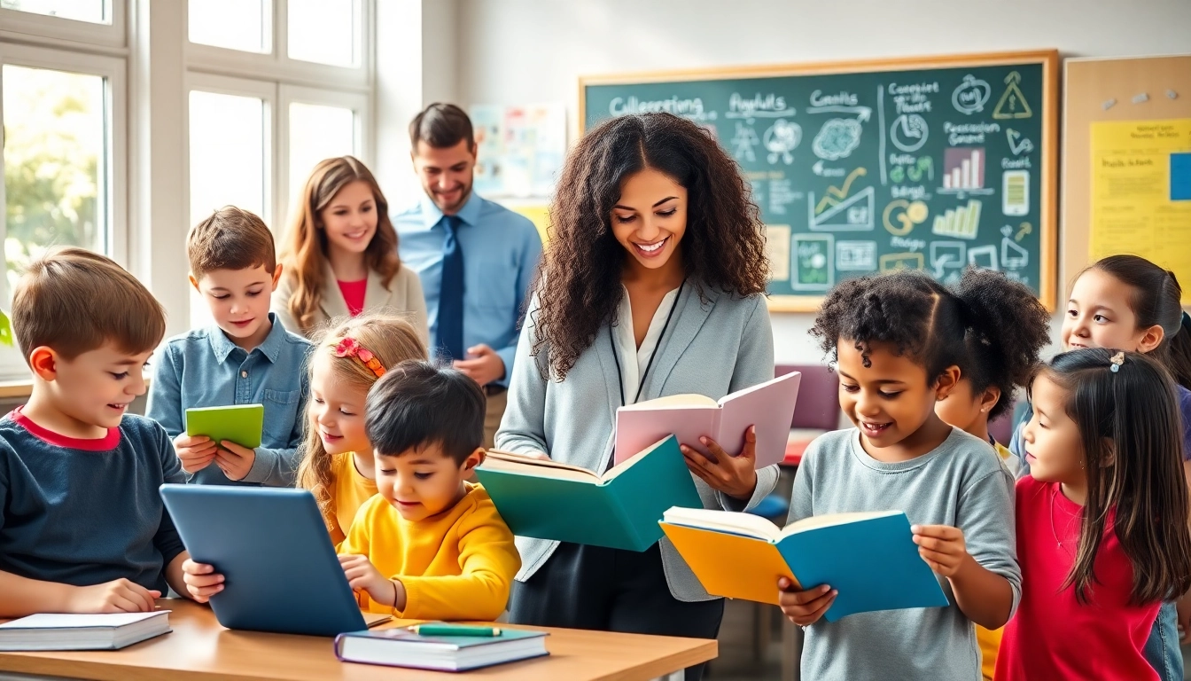 Engaging students in Education through interactive learning in a vibrant classroom setting.