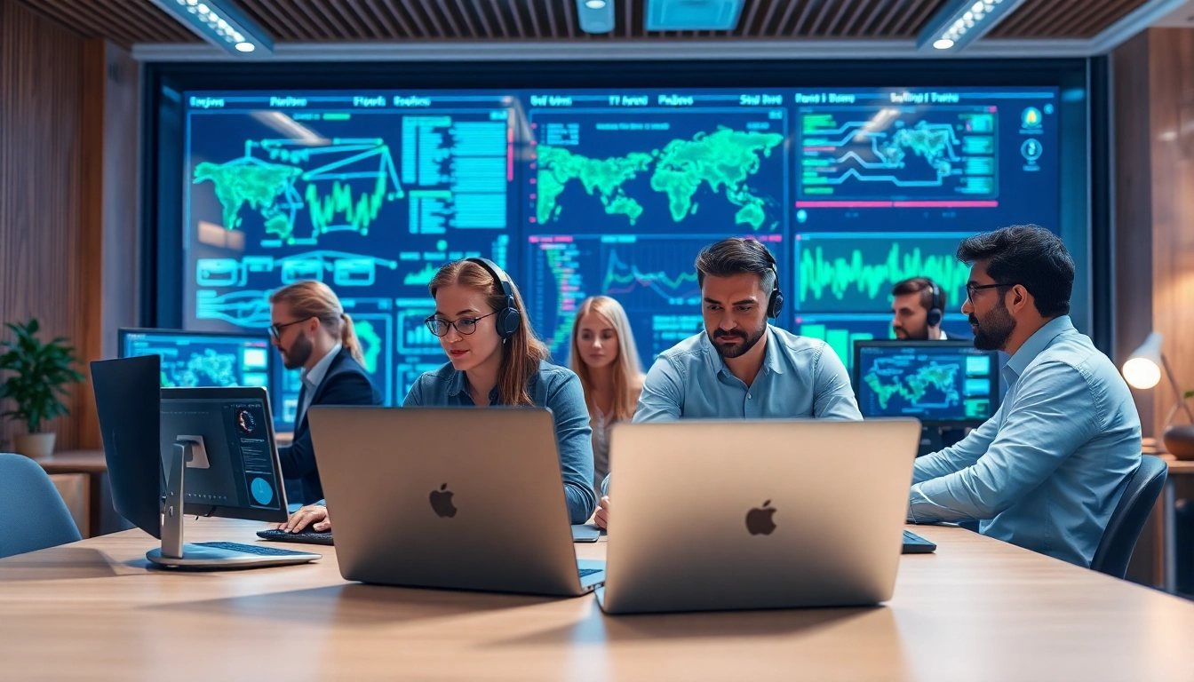 Providing efficient it support service with a dedicated team in a modern office.