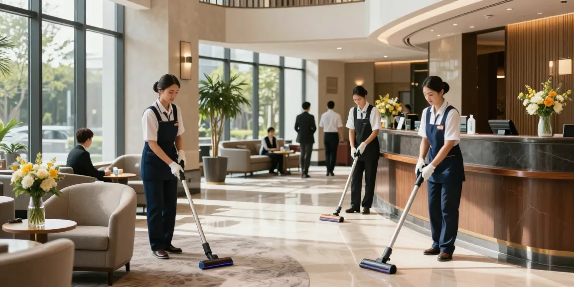 Professionelle Hotelreinigungsfirma in Dortmund sorgt für saubere Lobby und Empfangsbereiche.