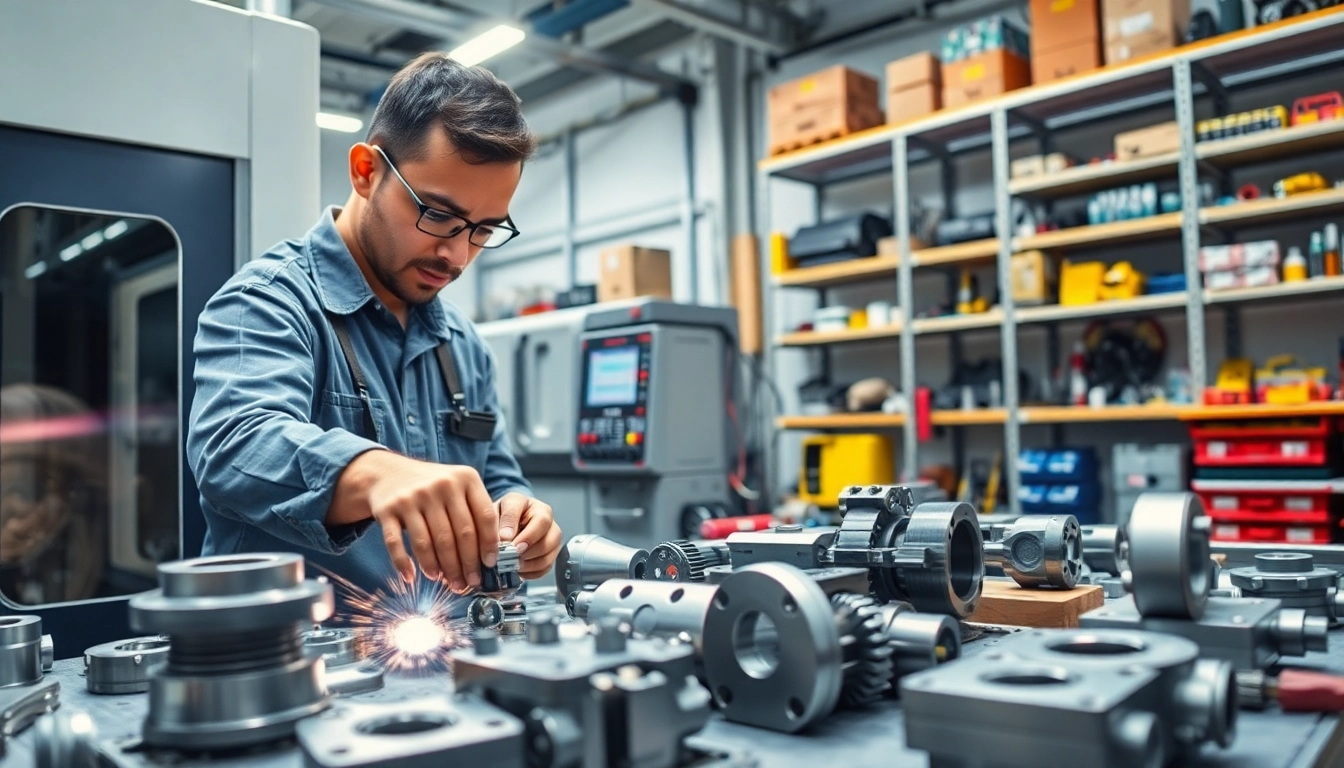 Crafting precision parts with Chiheng Custom CNC Machining setup and skilled operator in action.