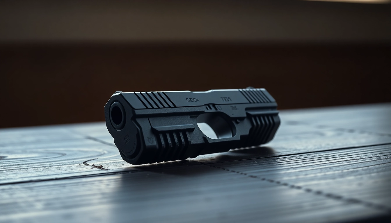 Showcase of glock 19 slide oem highlighting its sleek design and craftsmanship.
