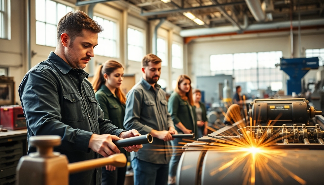 Students learning practical skills at a trade school in Tennessee.