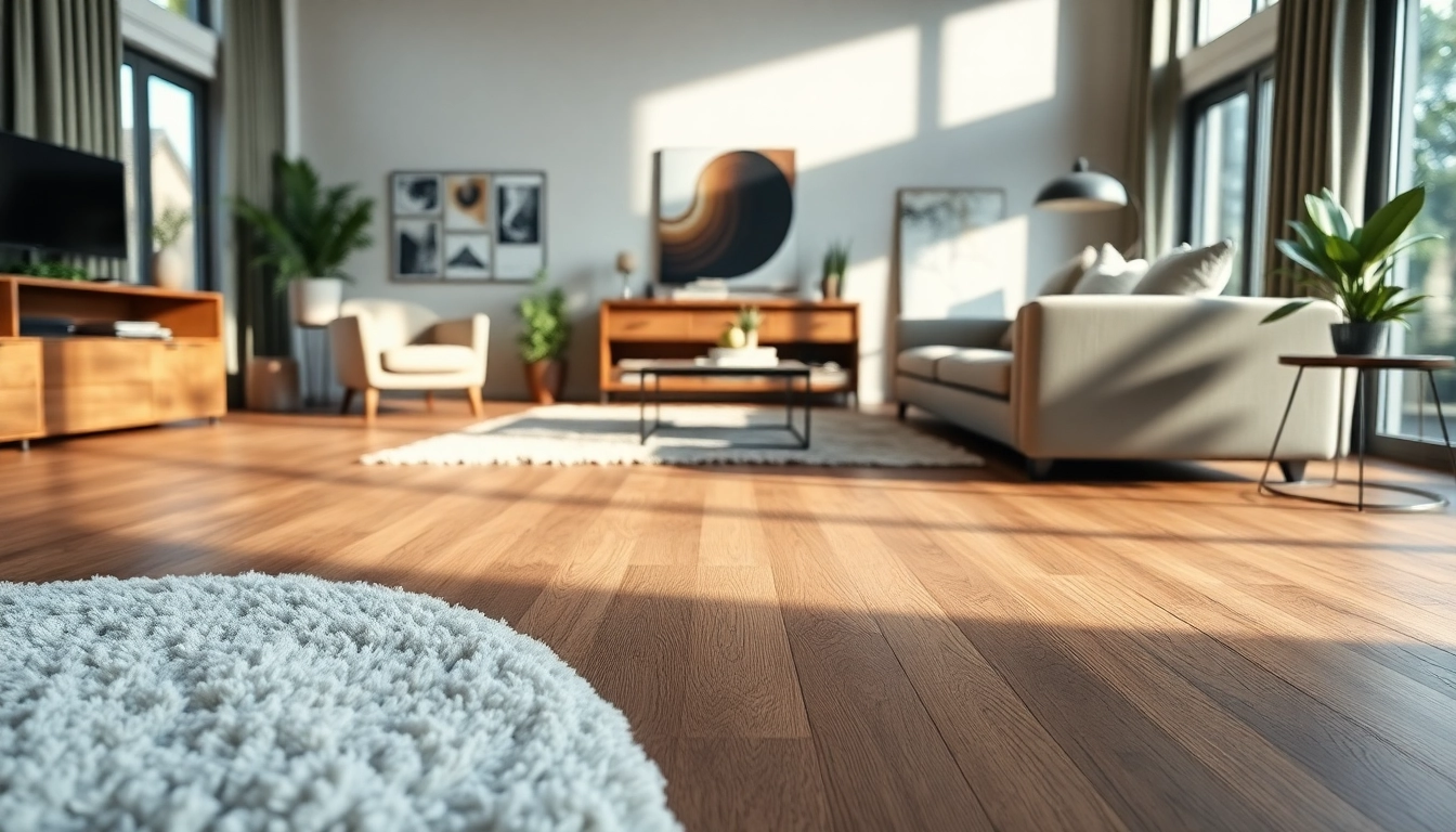 Enhance your space with walnut waterproof vinyl flooring near me in a modern setting.