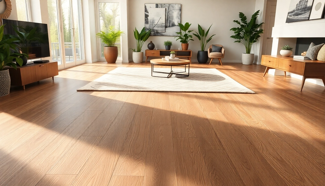 Transform your space with exquisite vinyl flooring showcasing rich textures in a modern setting.