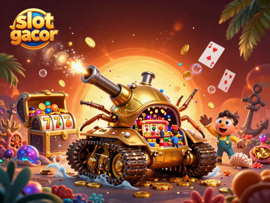 Experience the thrilling slot gacor adventure in an ultra-detailed casino scene with vibrant characters and dynamic gameplay.
