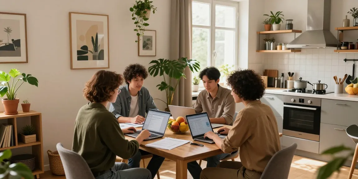 Moderne Monteurwohnung Hannover mit stilvollem Wohnbereich und Arbeitsumgebung für professionelle Gäste.