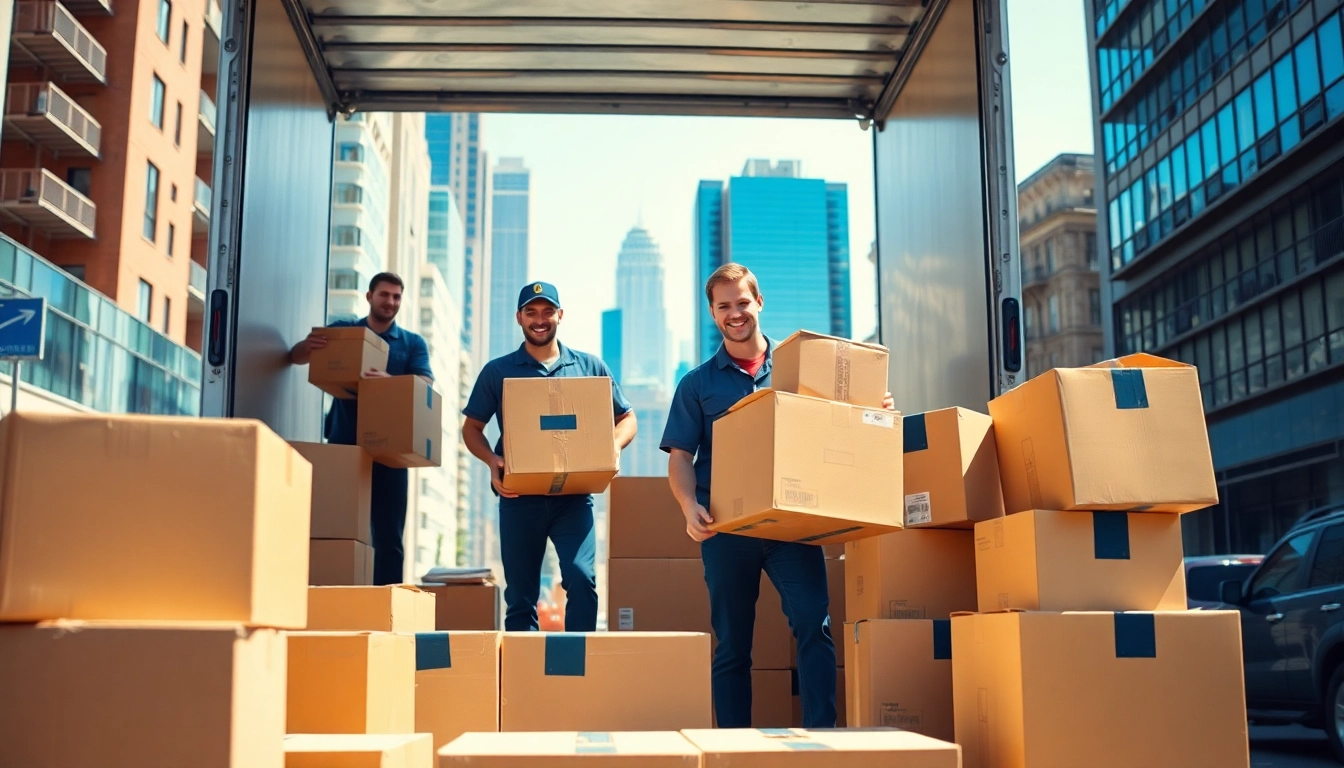 Vancouver moving company team loading boxes into a truck, showcasing professionalism and teamwork.