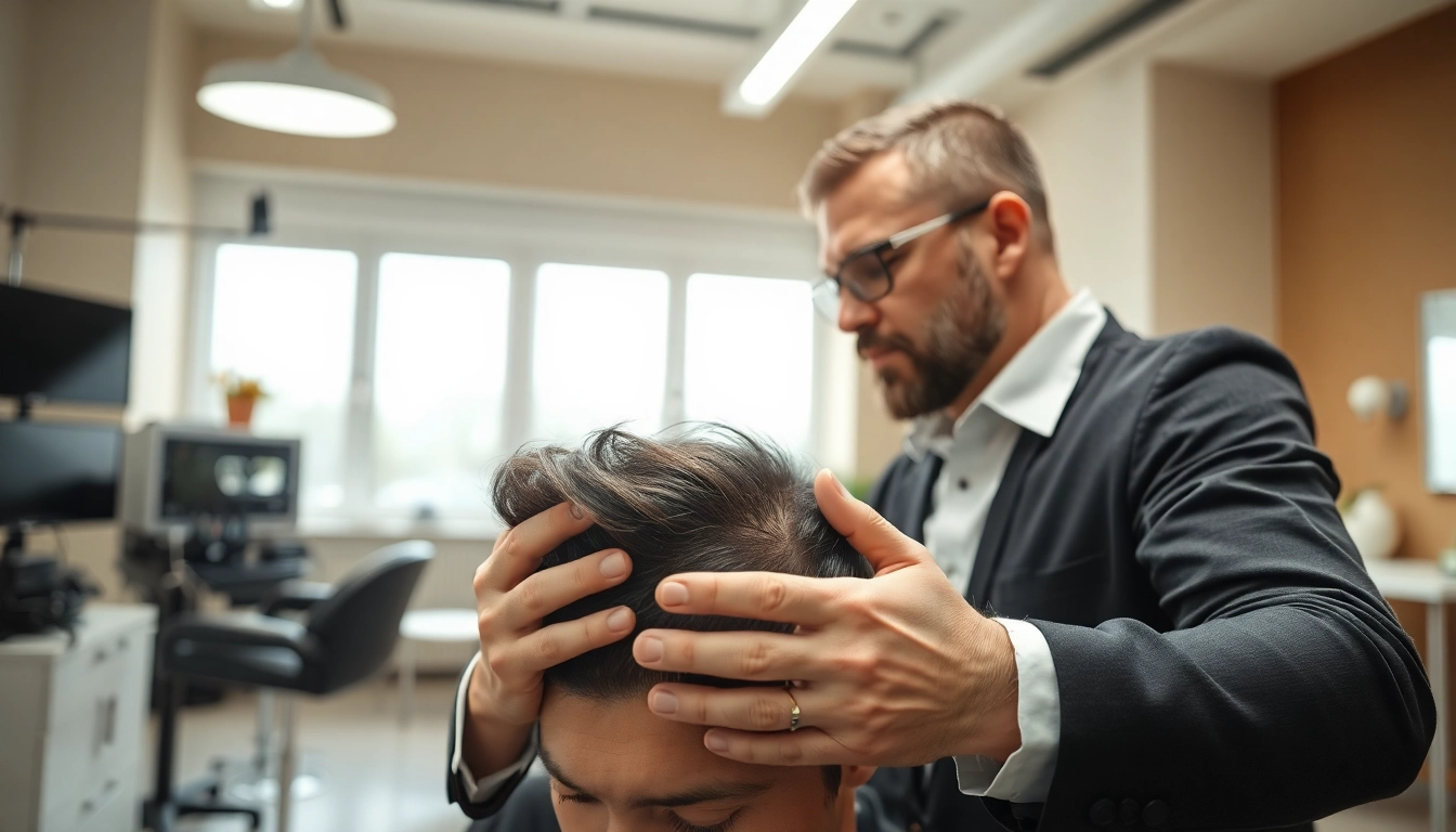 Ace of Fades 212 hair replacement specialist providing a custom hair system installation.