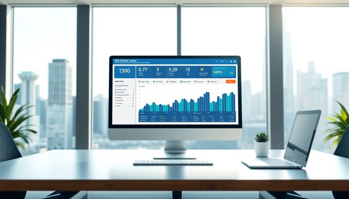 Analyze website performance with an advanced SEO Rank Tracker on a professional dashboard.
